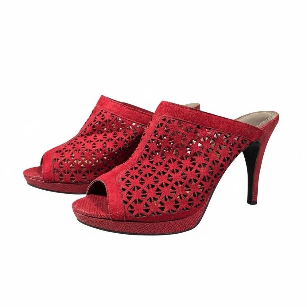 Women's IMPO Open-Toe Cutout Holly High Heels Burgundy Size 9